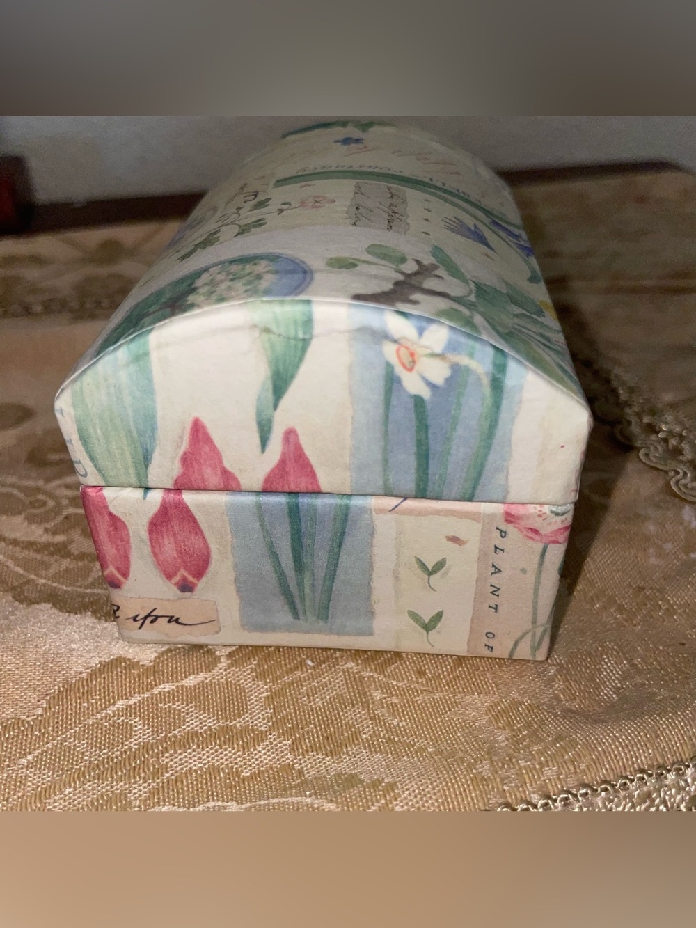 Vintage small Dome Botanical keepsakes box. 1970’s in pristine condition. - Picture 8 of 15